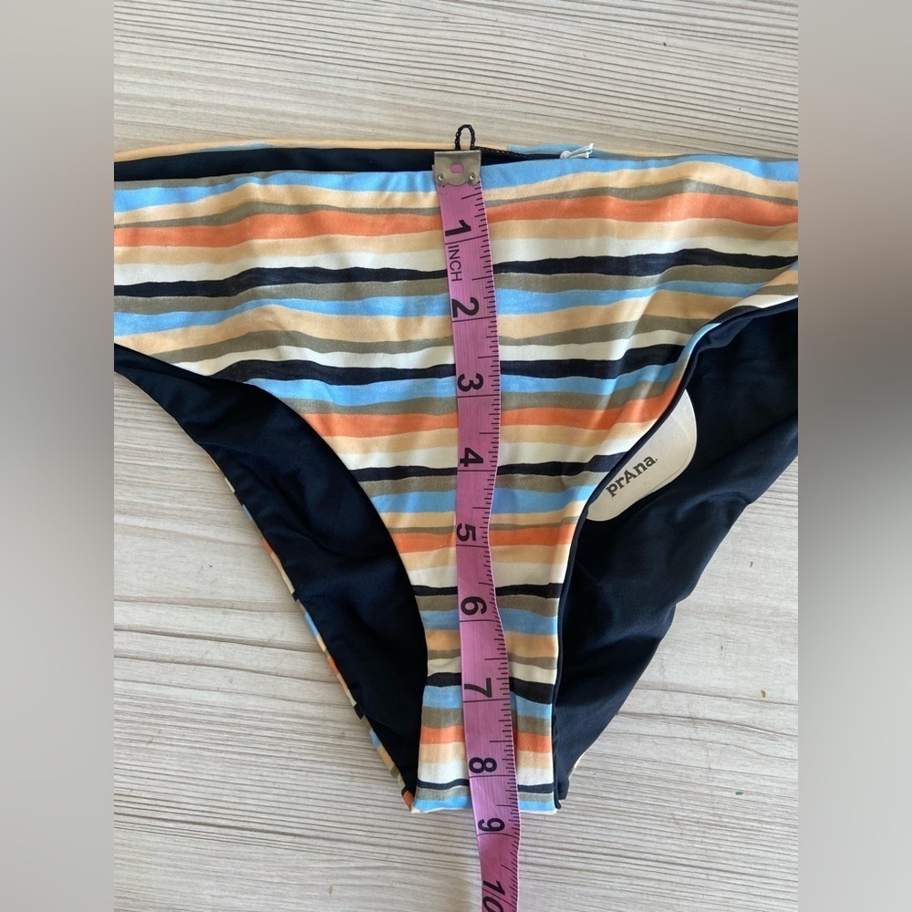 NWT PrAna Gemma Reversible Bikini Bottom Water Stripe Womens Size Small UPF 50 - Picture 10 of 12